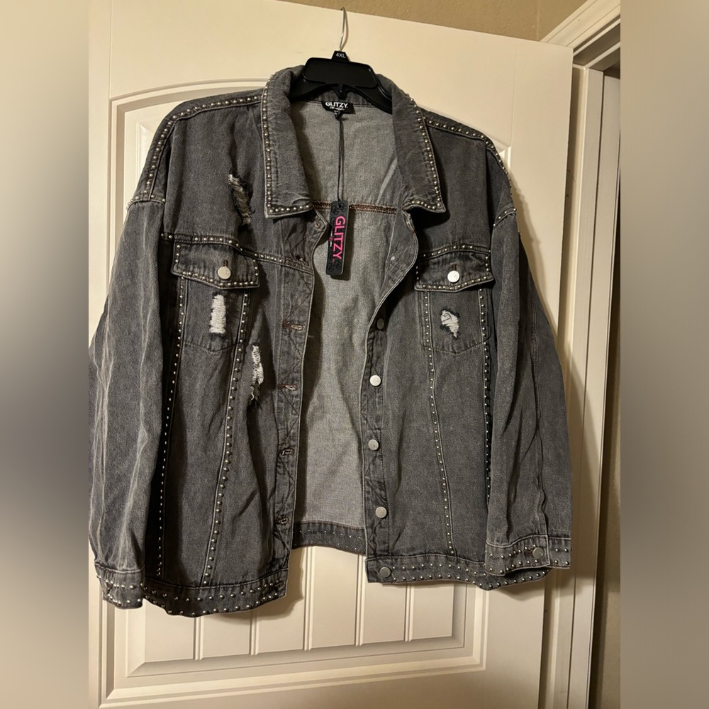 Denim Studded Jacket